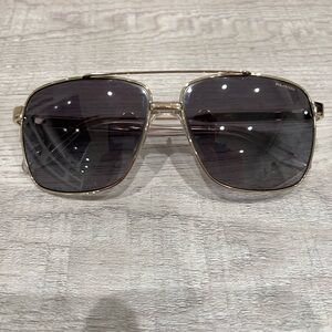 Versace Mens Polarized Sunglasses VE2174 Pale Gold/Grey Metal